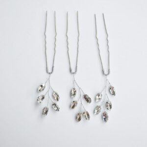 Juego 3 horquillas plateadas