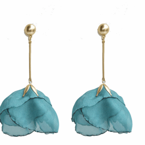 Pendientes pétalos aguamarina