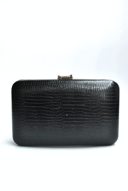 Bolso clutch negro y plateado - Imagen 3
