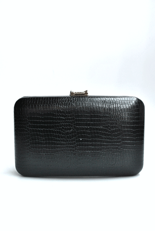 Bolso clutch negro y plateado - Imagen 3