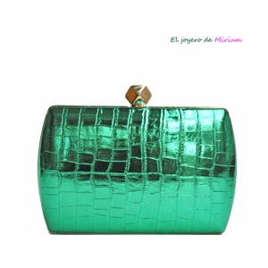 Bolso clutch verde metalizado