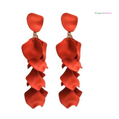 Pendientes naranja teja