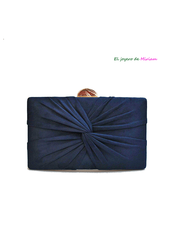 Clutch azul marino frunce