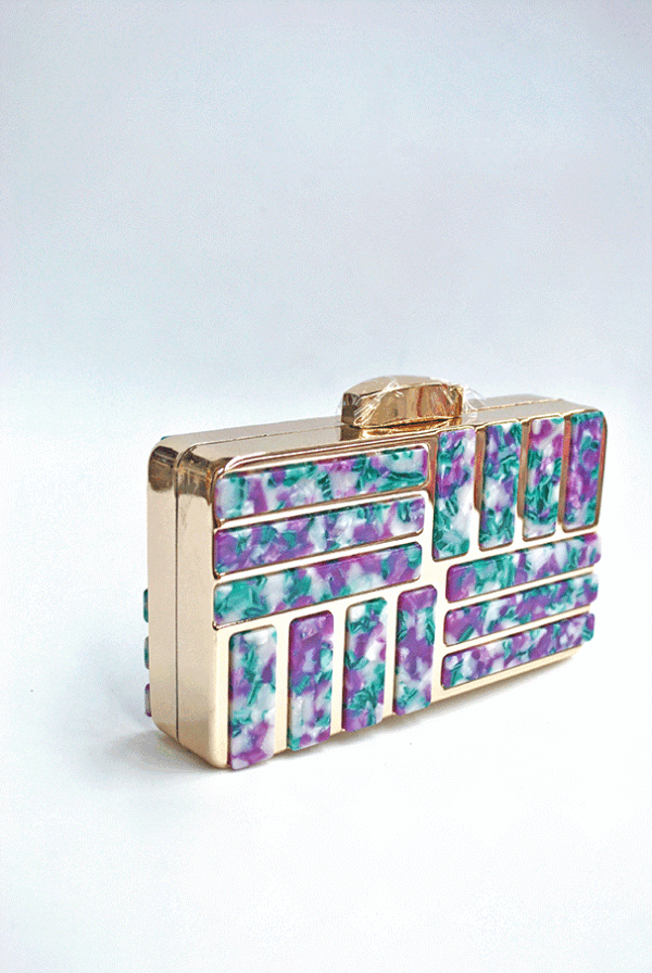 Clutch nácar verde y bugamvilla - Imagen 2