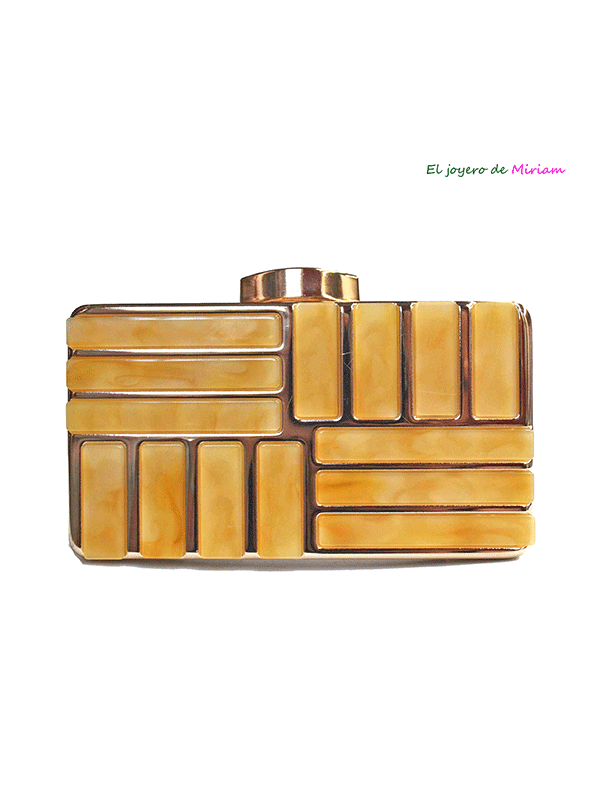 Clutch mostaza de nácar