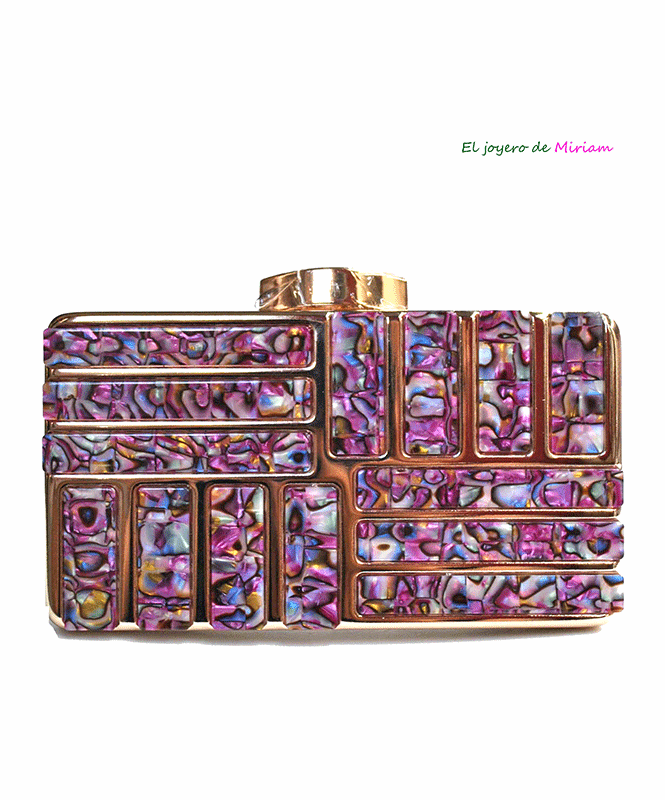 Clutch nácar multi berenjena