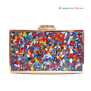 Bolso clutch caja multicolor