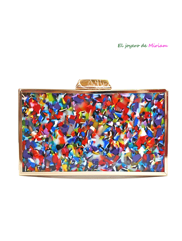 Bolso clutch caja multicolor