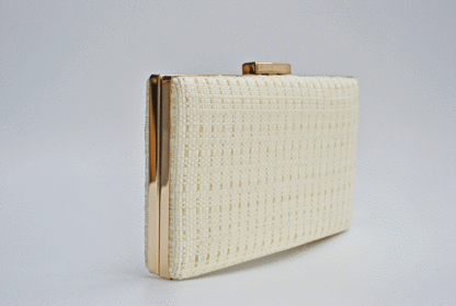 Clutch blanco roto y dorado - Imagen 3