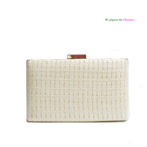 Clutch blanco roto y dorado