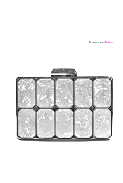 Clutch nácar blanco perla