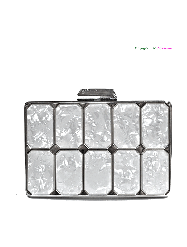 Clutch nácar blanco perla