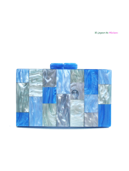 Clutch nácar tonos azules