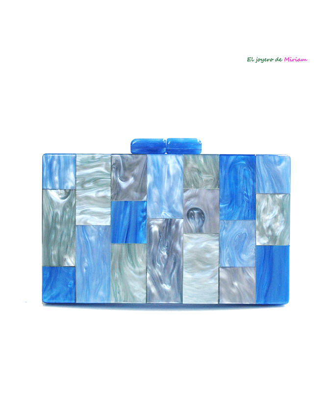 Clutch nácar tonos azules