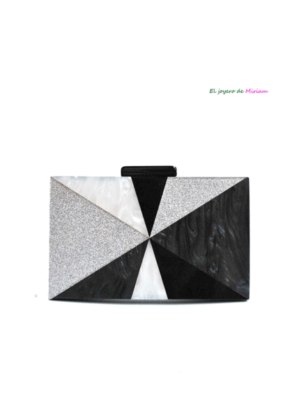 Bolso clutch negro nácar