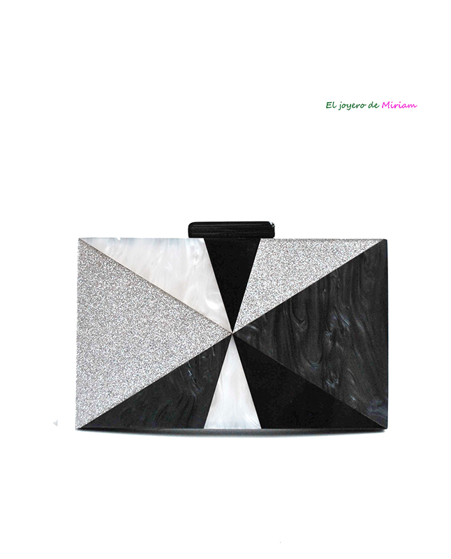 Bolso clutch negro nácar