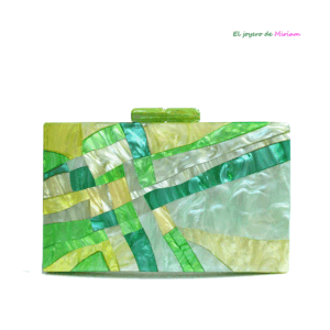 Clutch nácar tonos verdes
