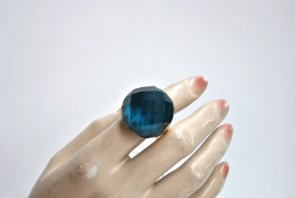 Anillo redondo azul petróleo - Imagen 3