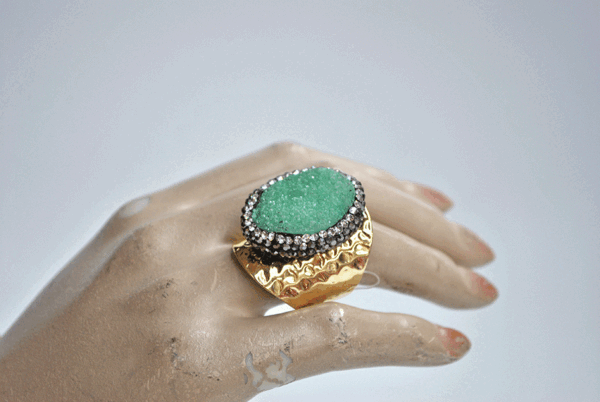 Anillo piedra verde agua - Imagen 4