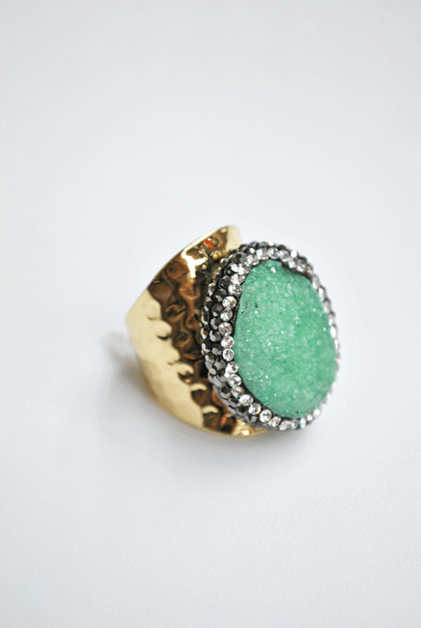 Anillo piedra verde agua - Imagen 2