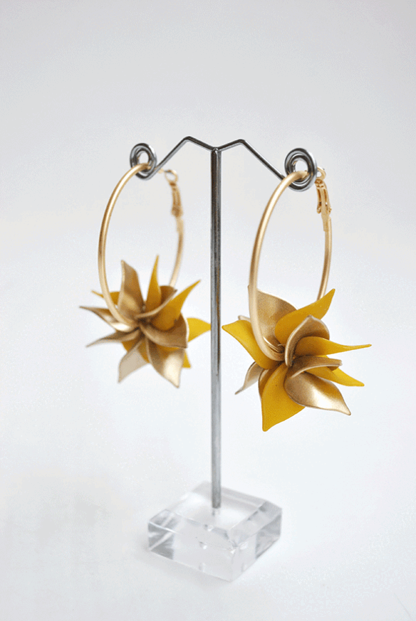 Pendientes aros mostaza - Imagen 2