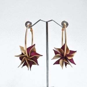 Pendientes aros berenjena