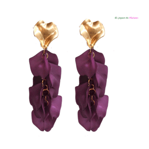Pendientes berenjena resina