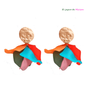 Pendientes resina multicolor