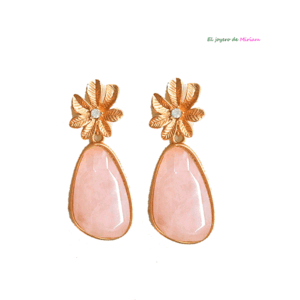 Pendientes piedras rosas
