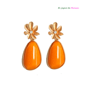 Pendientes piedras mostaza