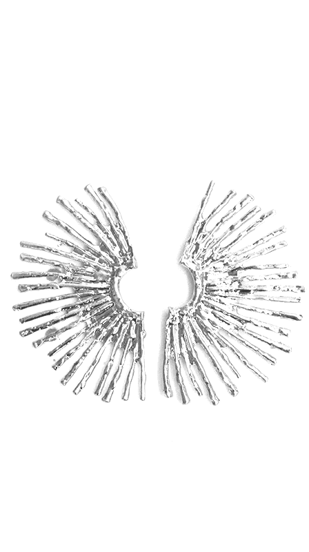 Pendientes plateados irregulares