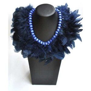 Collar plumas azul marino