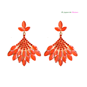 Pendientes naranjas cristales