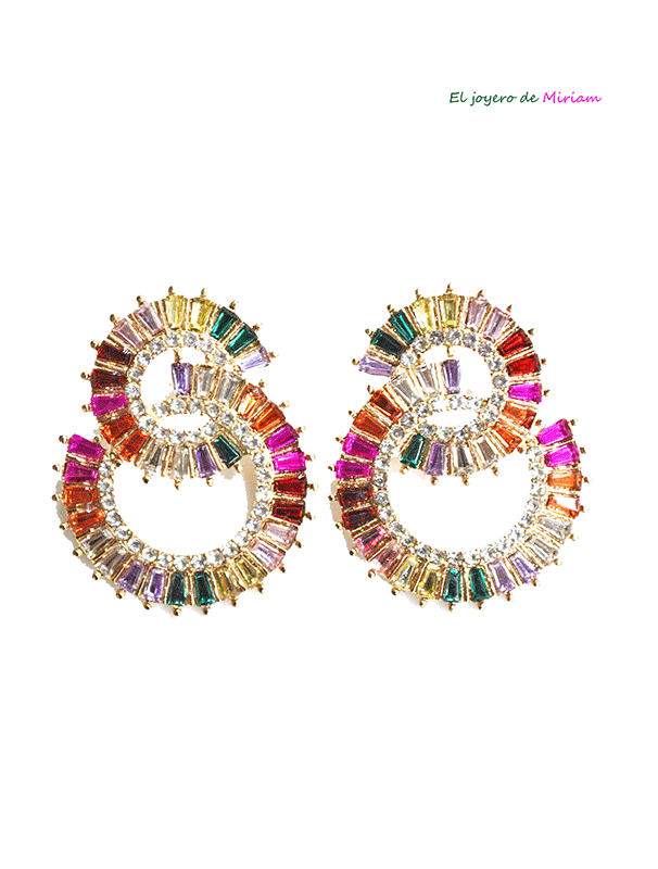 Pendientes multicolor cristales