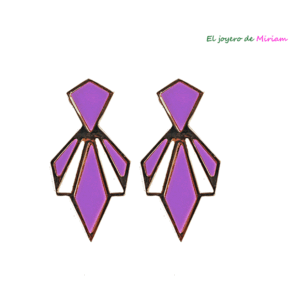 Pendientes geométricos violetas