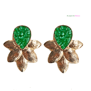 Pendientes verdes piedras