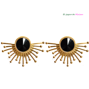 Pendientes negros y dorados