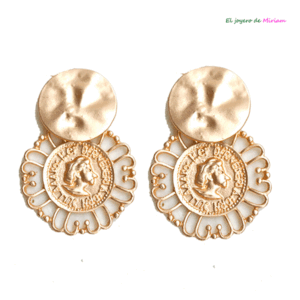 Pendientes dorados monedas