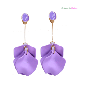 Pendientes lilas pétalos