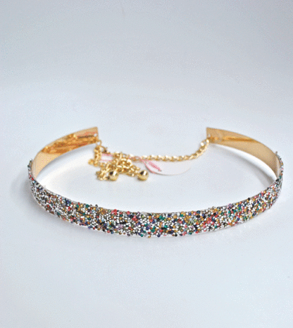 Cinturón dorado brillantes glitter