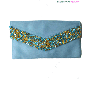 Cartera de fiesta azul cielo