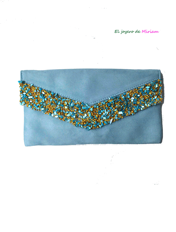 Cartera de fiesta azul cielo