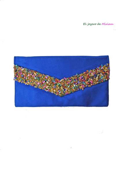 Cartera de fiesta azul eléctrica