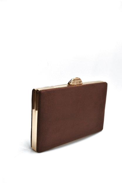 Bolso clutch marrón chocolate - Imagen 2
