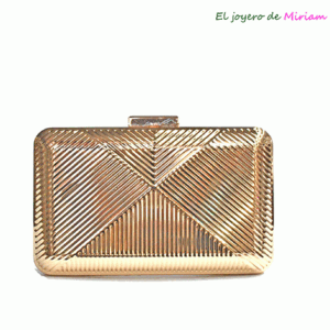 Bolso clutch metal dorado