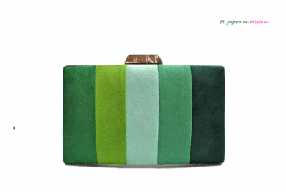 Bolso clutch tonos verdes