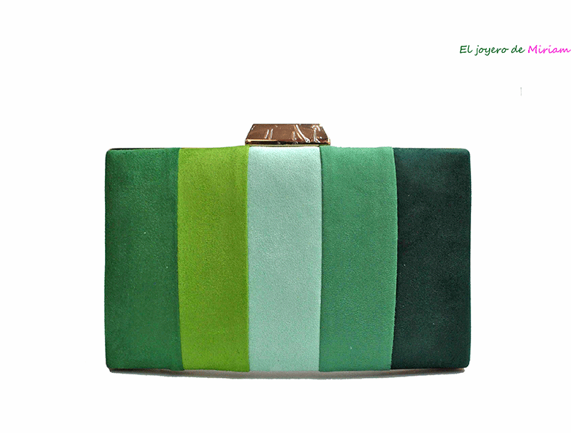 Bolso clutch tonos verdes