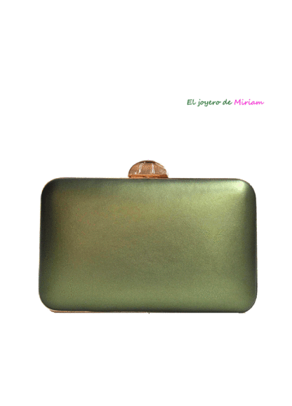 Clutch verde kaki metalizado