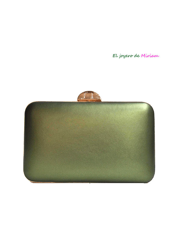 Clutch verde kaki metalizado