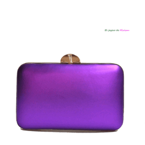Bolso clutch morado metalizado